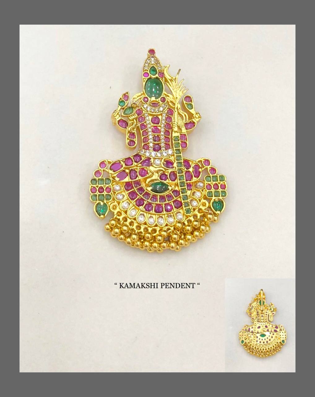 Kamakshi Amman Kempu Pendant - NP00155