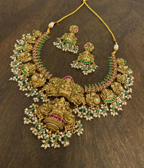 Jadau Lakshmi Nakshi Guttipusalu Necklace - KN00404