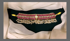 Ruby Kundan Choker With Rice Pearl - KN00451