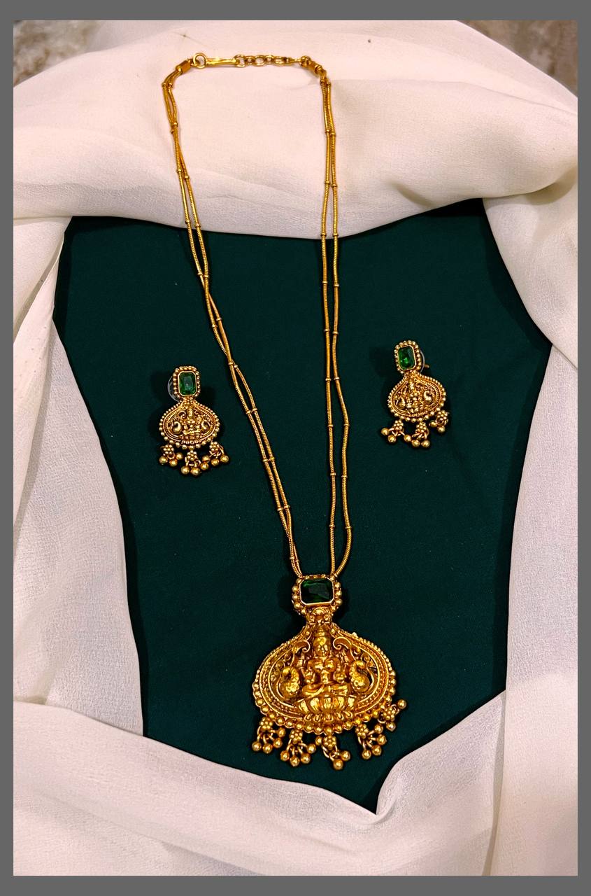 Double Layer Chain With Lakshmi Pendent - NN00476