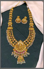 Trible Layer Lakshmi Haram In Nakshi - NH00318