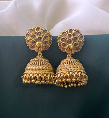 Peacock Jhumki In Nakshi - NE00573