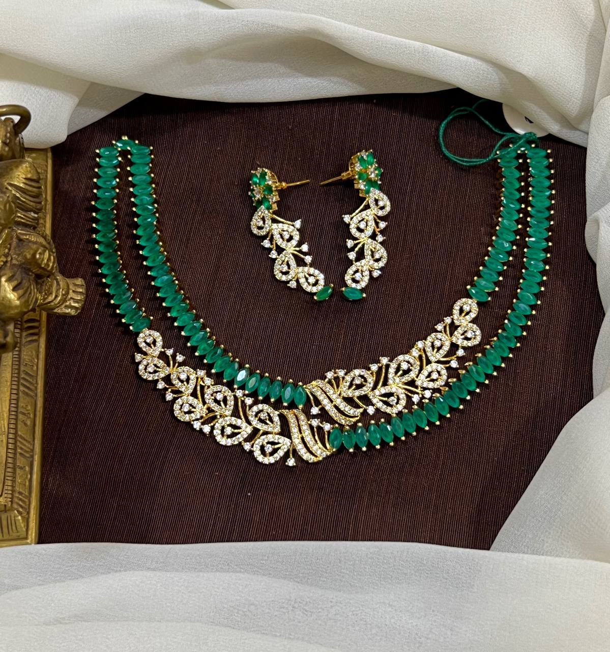 Emerald 2 layer Designer Necklace- NN0145
