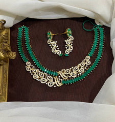 Emerald 2 layer Designer Necklace- NN0145