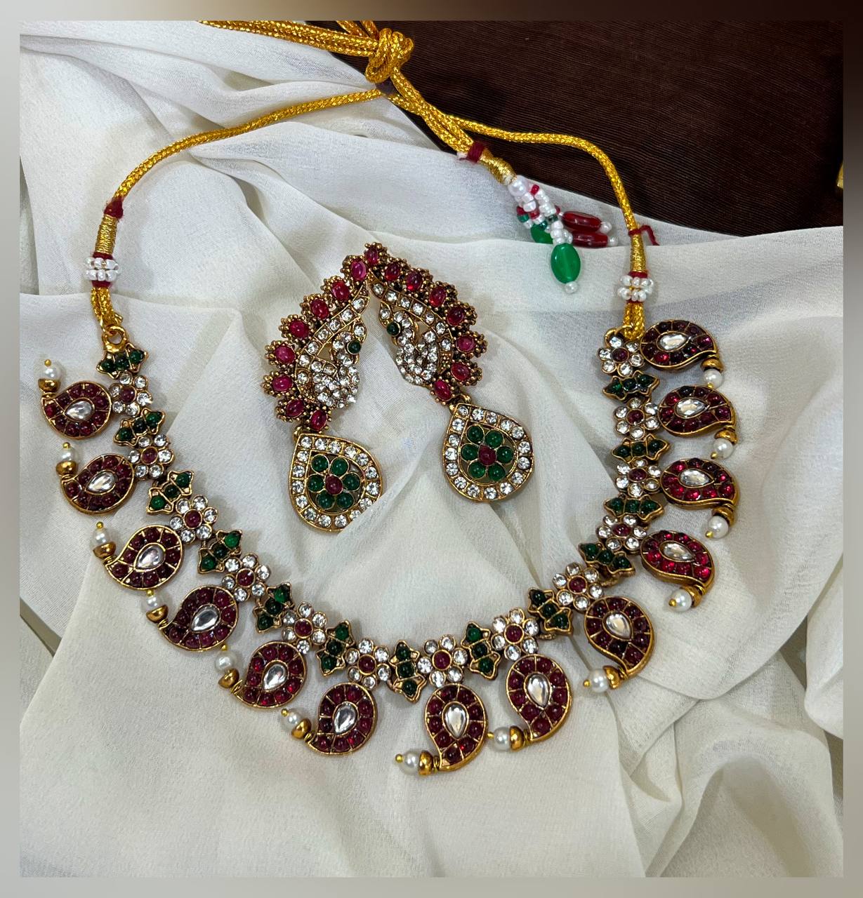 CZ Stone Traditional Mango Necklace - NN0037