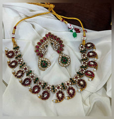 CZ Stone Traditional Mango Necklace - NN0037