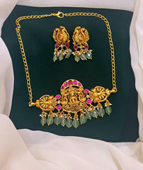 Jadau Kundan in Lord Lakshmi Necklace - KN0083