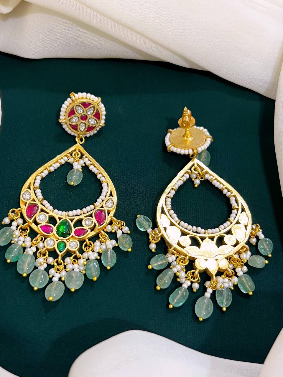 Dew Drop Earring in Kundan - KE00176