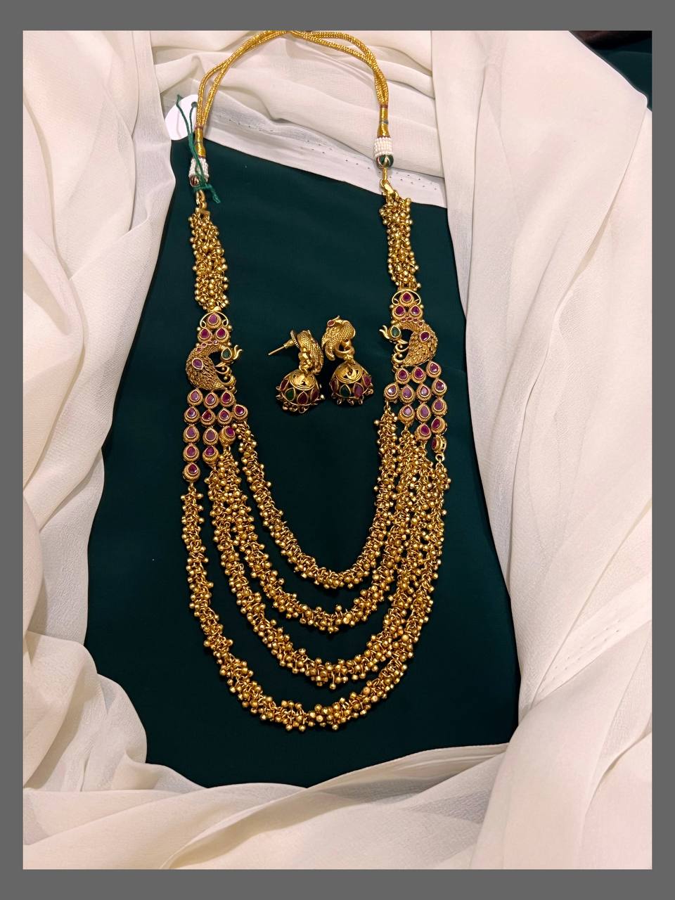 Beautiful Nakshi Haram With Side Peacock - NH00213