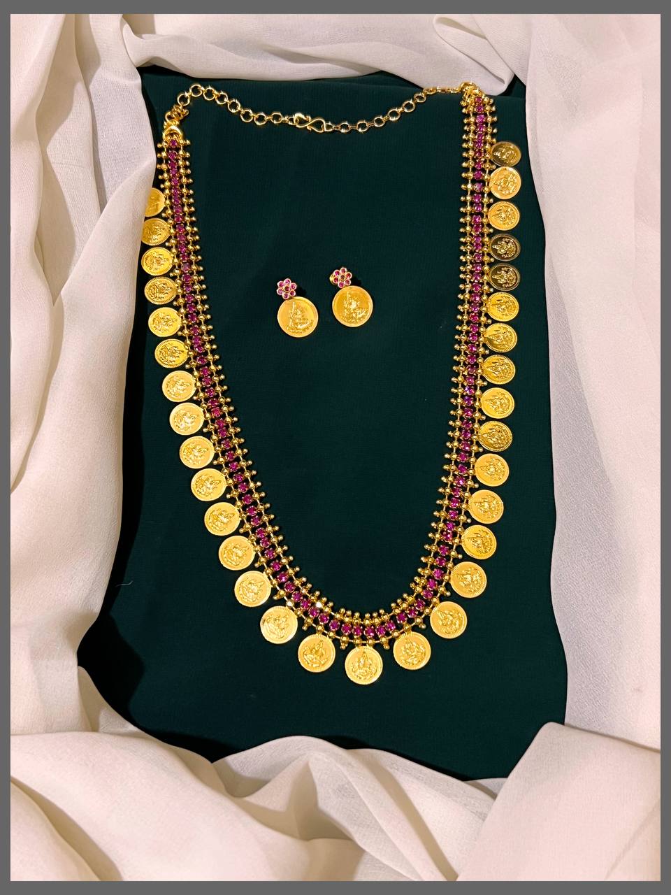 Kempu Lakshmi Kasu Haram In Nakshi - NH00217