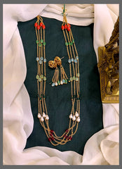 Gold Chain With MultiColor Beads - PB00199