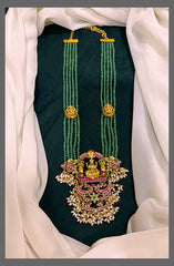 Emerald Pearl Haram With Lakshmi Kundan Pendent - PB00255