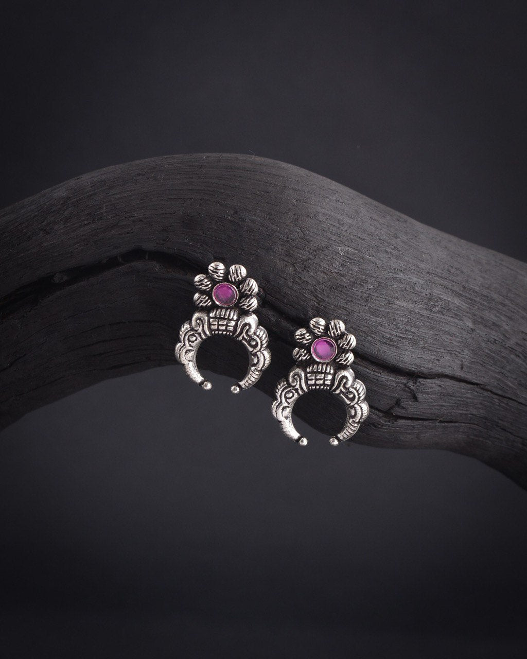 German Silver Designer Earrings - NE00628