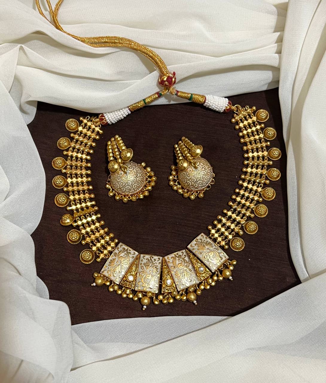 Nakshi Gold Painted Designer Neckalce - NN00341
