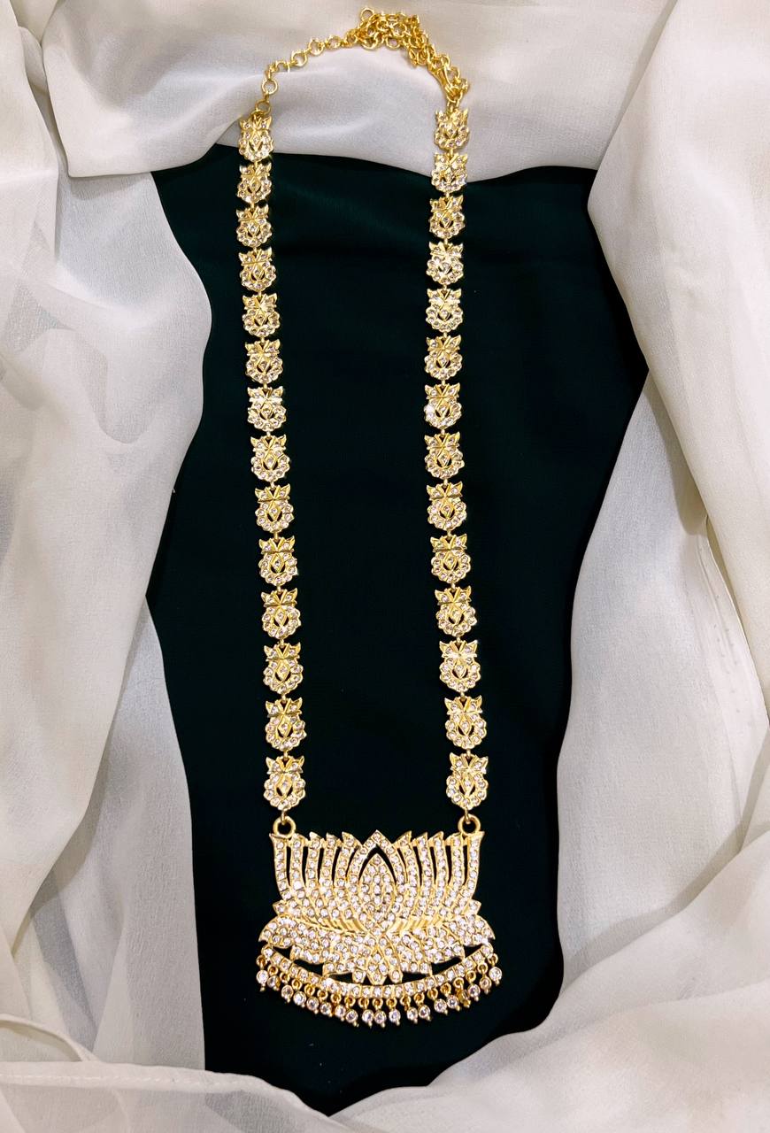 Lotus Pendent with Lotus Chain in Nakshi Haram - NH0089