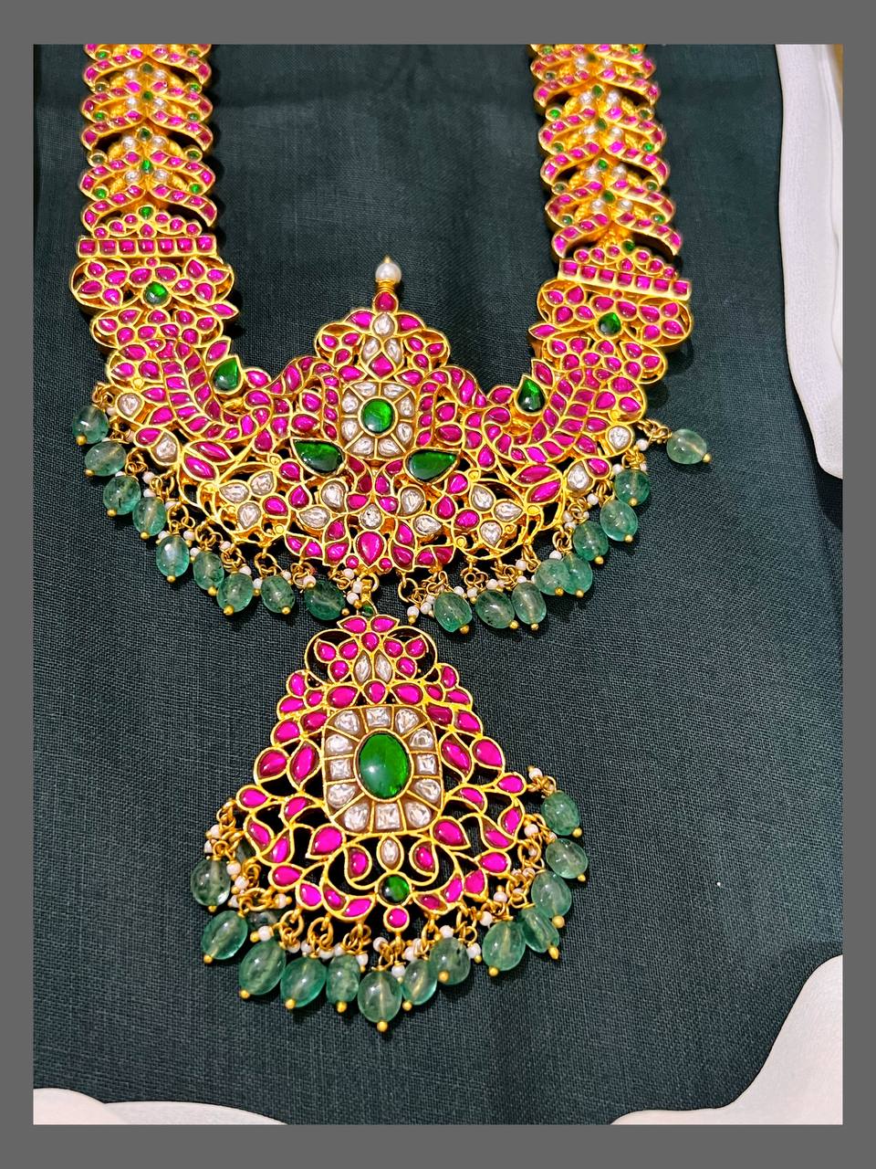 Jadau Peacock Long Haram - KH00296