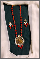 Ruby pearl  Haram with Ganesha Pendant - PB00281