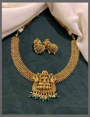 Beautiful Lakshmi Necklace With Pearls - NN00629