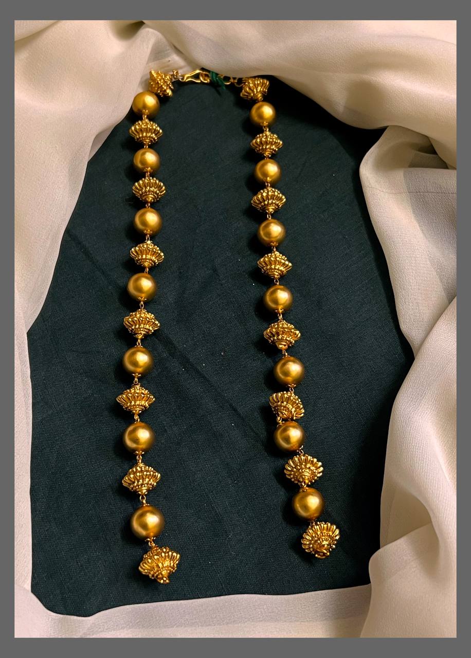Double Design Golden Beads Haram - PB00421
