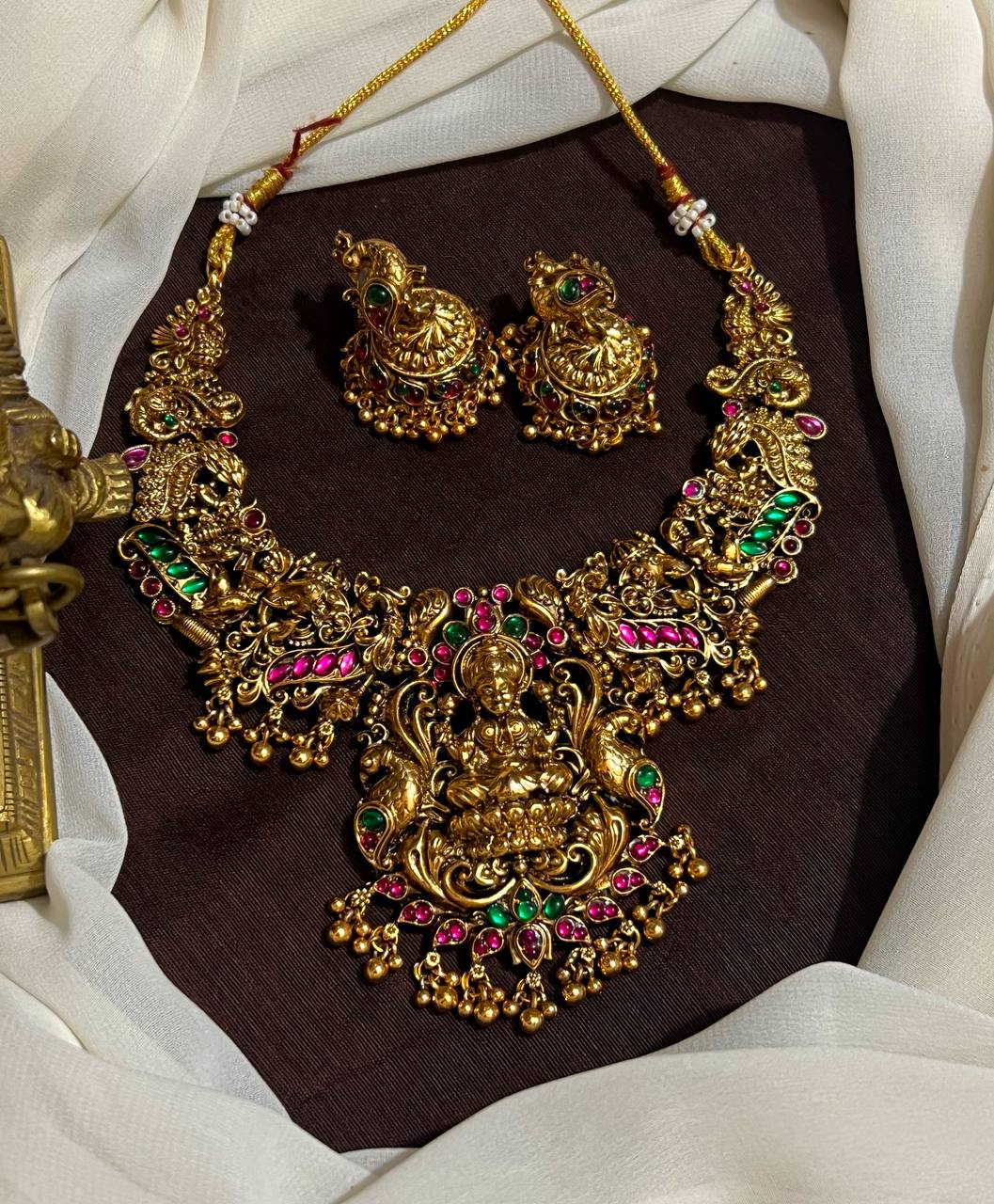 Nakshi Lakshmi Necklace With Pota Stones - NN0036