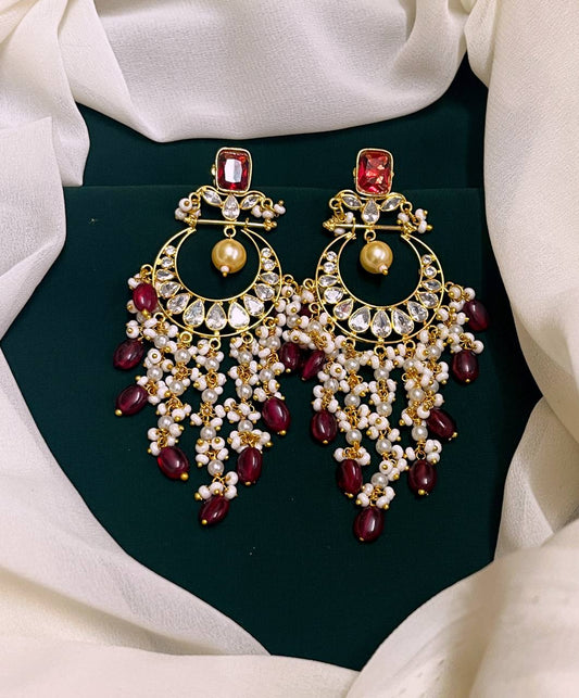 Ruby Chand Bali Kundan - KE0061