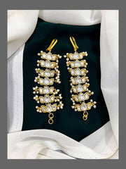 White Stone lotus Matilu in Kundan - MT0040