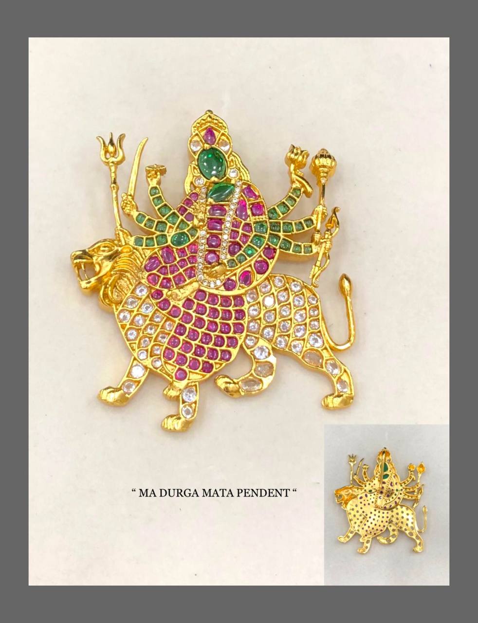 Durga devi pendant in Kemp - NP00156