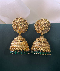 Peacock Jhumki In Nakshi - NE00573