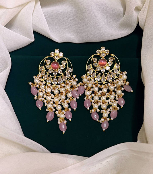 Little Pink Chand Bali Kundan - KE0060