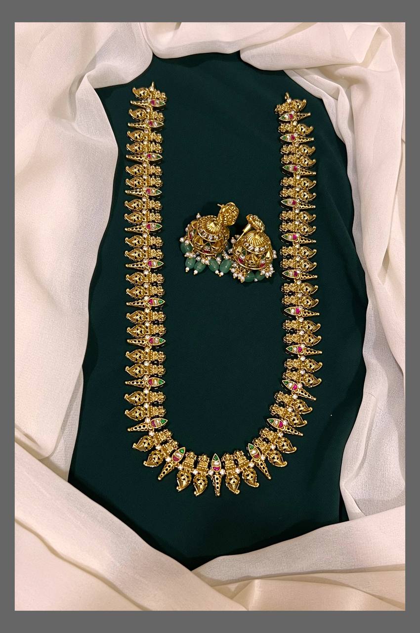 Antique Lakshmi and Mango Haram In Nakshi - NH00239