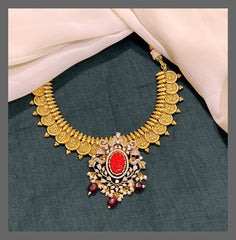 Kashu Necklace with Beautiful Pendant in Nakshi - NN00590