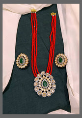 Coral Pearl Haram With Pendant - PB00369