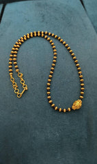 Antique Polish Black Bead With Nakshi Ball - BD00172