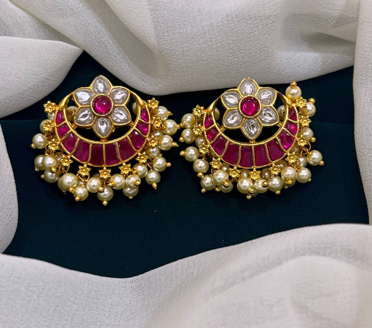 Chandbali Kundan Earring - KE00173