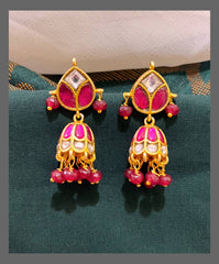 Dew Drops Small Jhumki In Kundan - KE00462