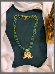 Emerald Haram With Nakshi Pendent - PB00197