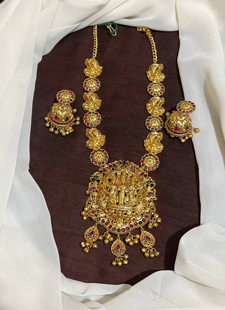 Nakshi  Necklace With Ram Parivar Pendant- NN00809