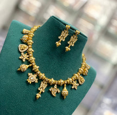 Lord venkateswara symbol Necklace in Kundan - KN00474