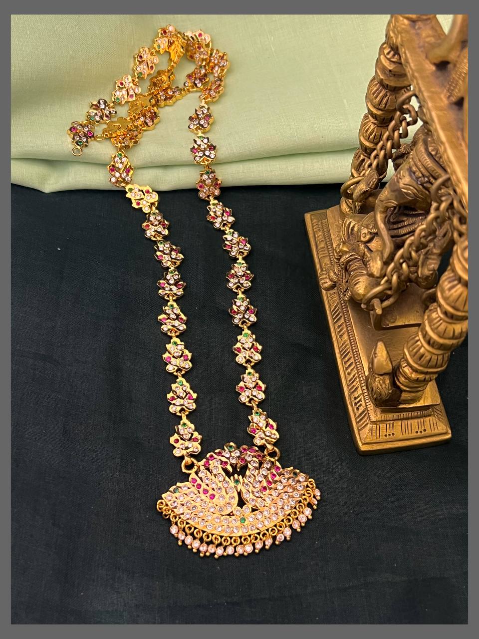 Ruby Swan Panchaloha Haram in Nakshi - NH00383