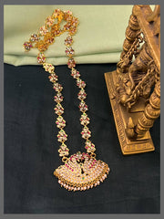 Ruby Swan Panchaloha Haram in Nakshi - NH00383