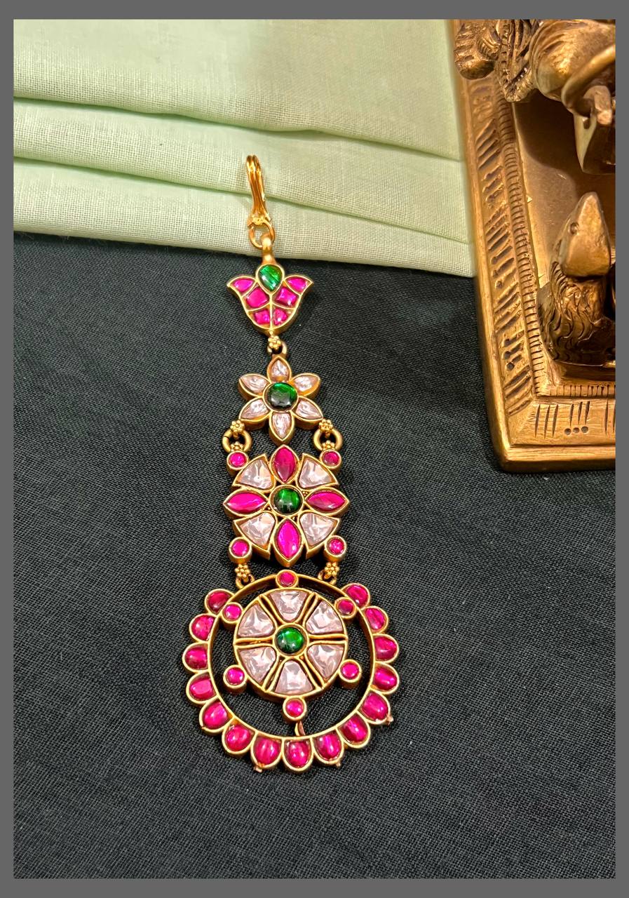 Multi Colour and Multi Design Maang Tikka in Kundan - HA00202
