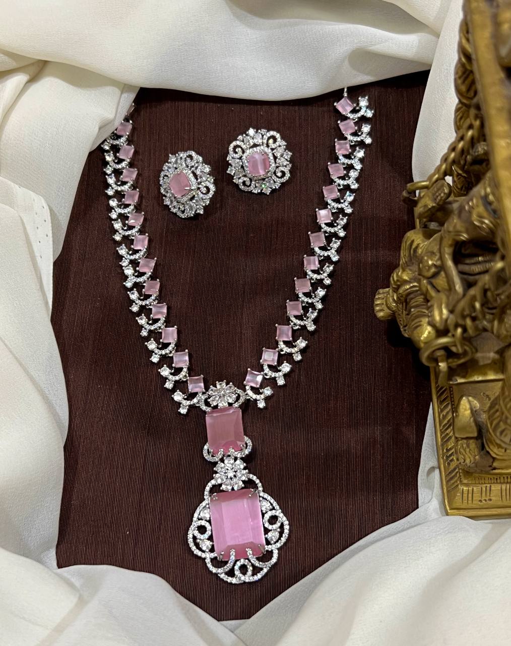 Pink Stone Ambani Set - DN0016