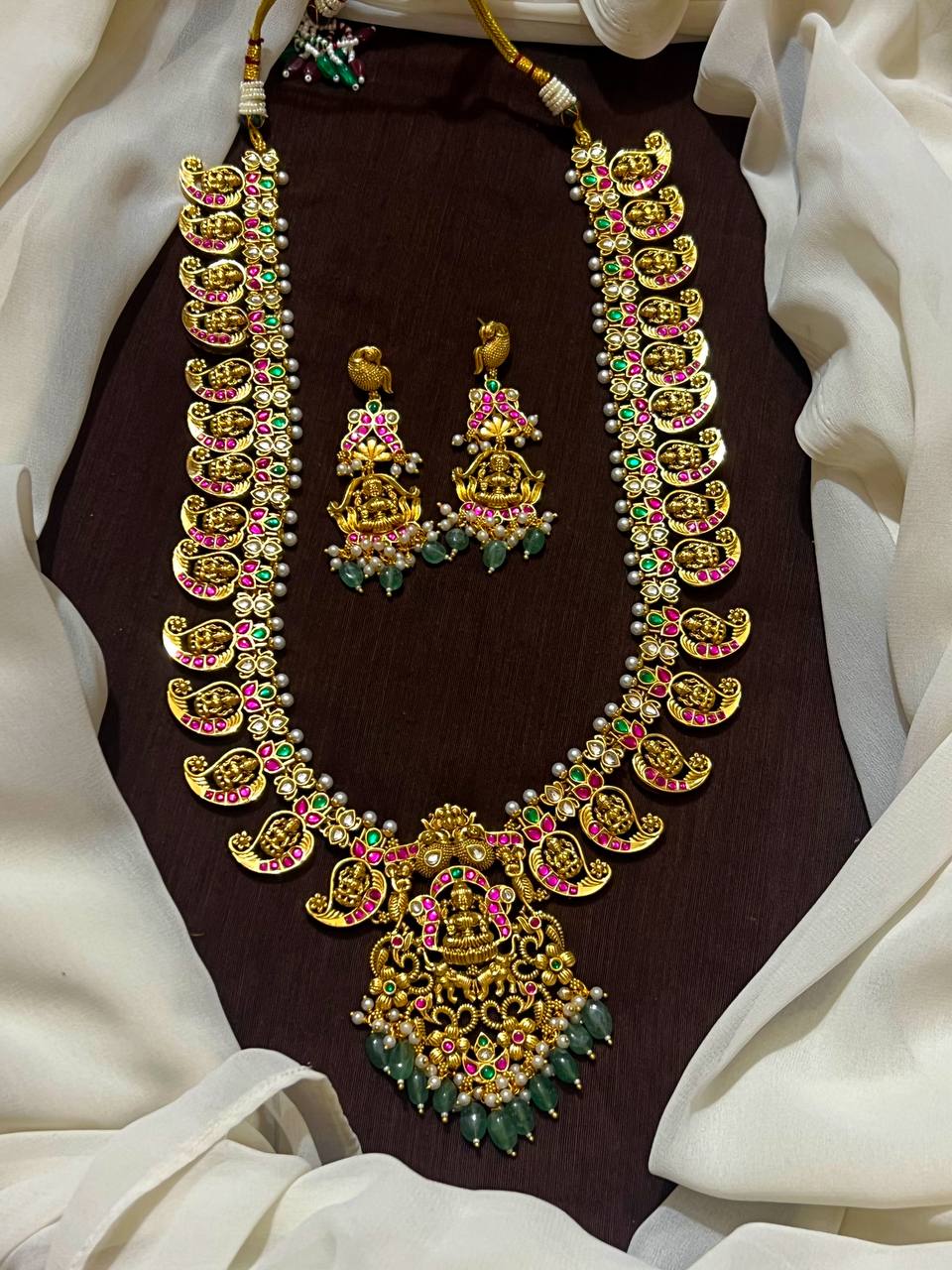 Mango Nakshi Long Haram With Earrings - KH00447