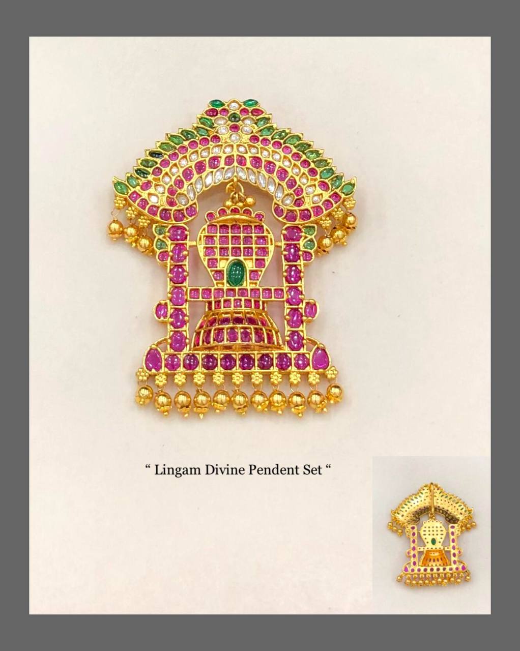 Shivaling Pendant in Kempu - NP0034