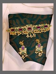 Beautiful Nakshi Choker With Pearl - NN00319