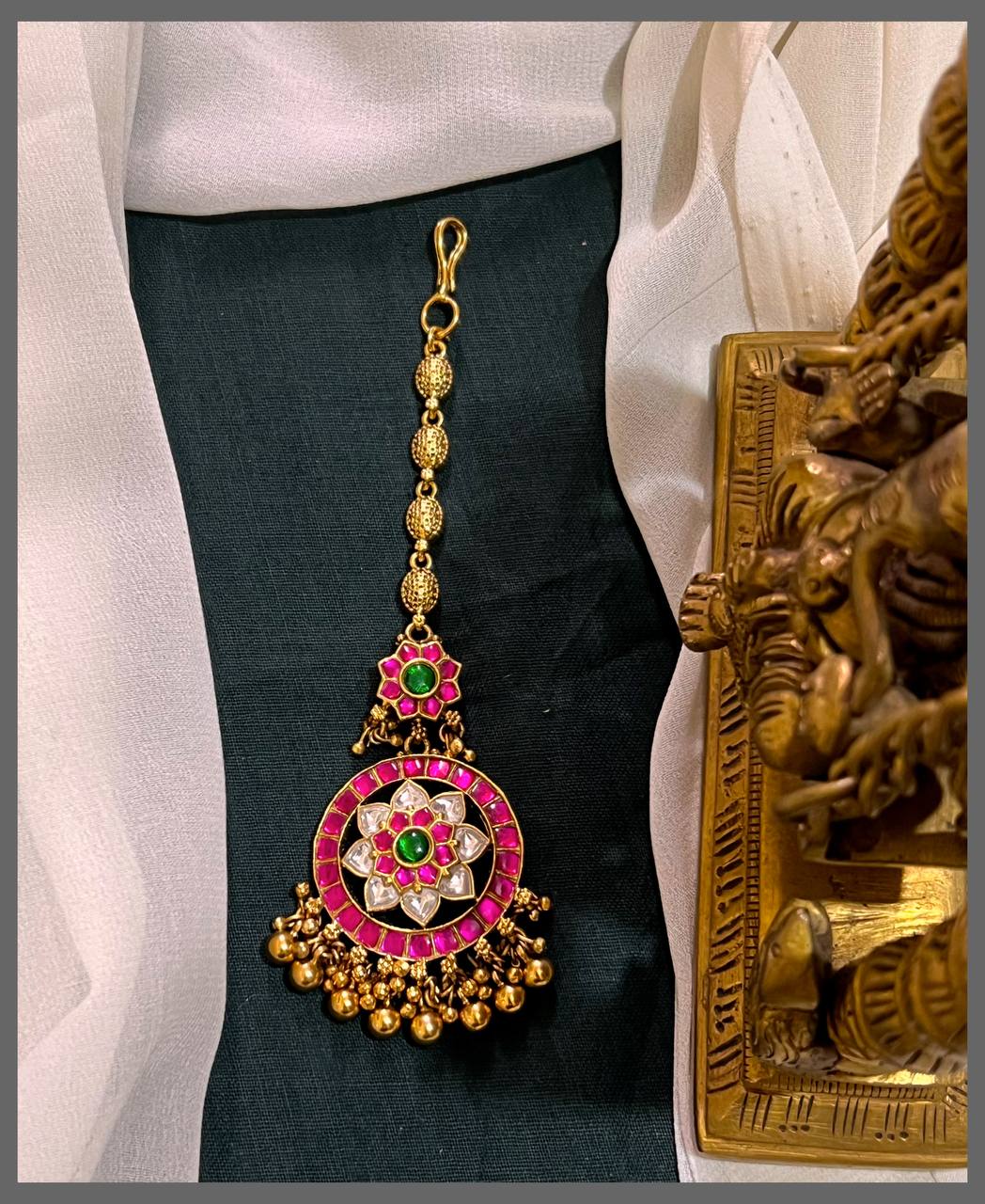 Beautiful Antique Kundan Maang Tikka - HA00156