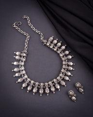 German Silver Necklace With Earrings - NN00842