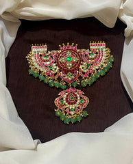 Jadau Rani Haram Pendant With Side Hooks - KP00213