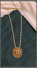 White Beads Haram with Flower Pendant - PB00376