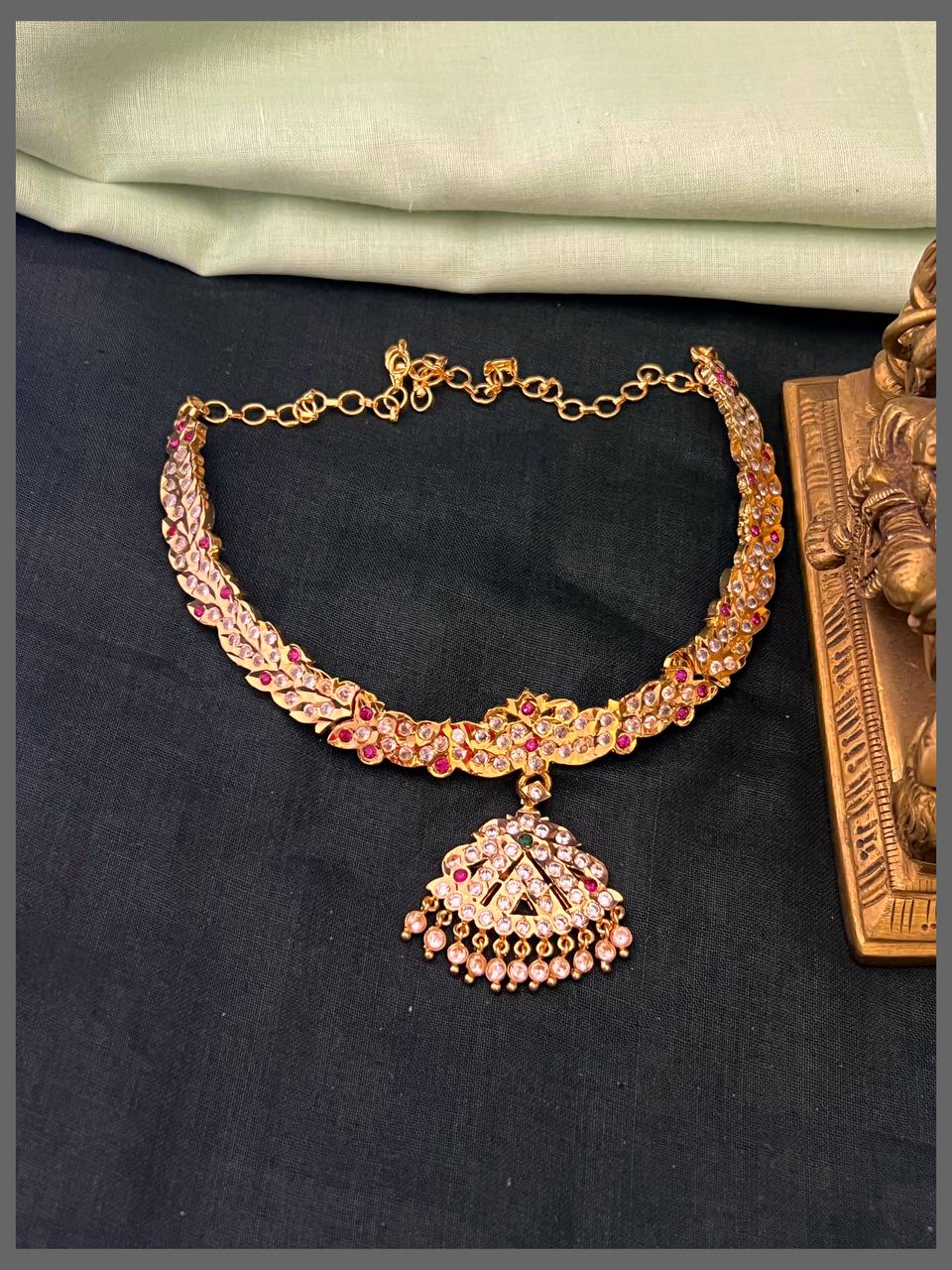 Antique Panchaloha Necklace in Nakshi - NN00816